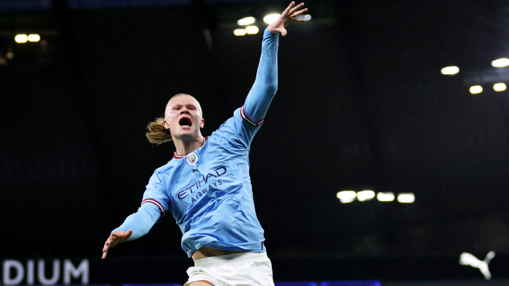 Erling Haaland celebra un gol. - @ManCityES.