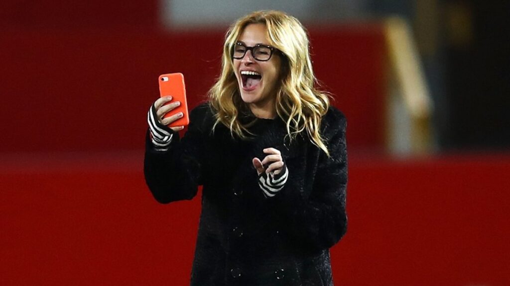 Julia Roberts en su visita a Old Trafford