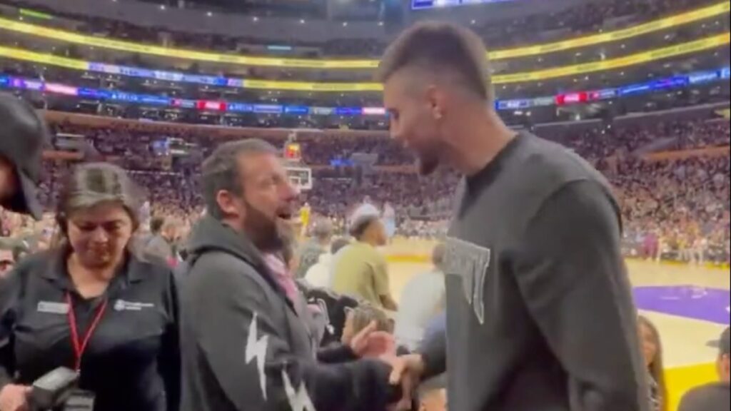El actor estadounidense Adam Sandler y el basquetbolista Juancho Hernangómez se reecontraron luego de filar la película de Garra