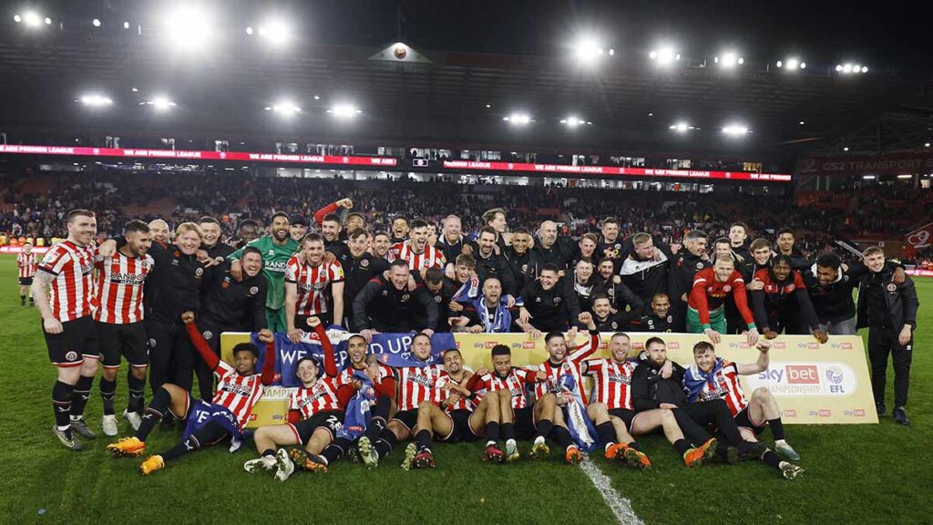 El Sheffield United celebra el ascenso a la Premier League. Reuters
