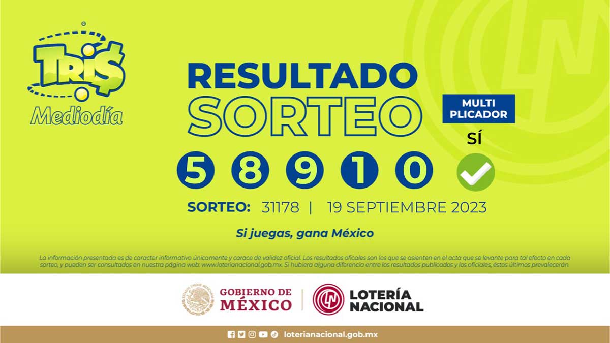 Sorteo Tris del martes 19 de septiembre. @LN_electronicos