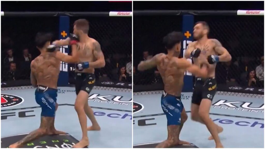 El KO de Andre Fili sobre la quijada de Lucas Almeida | Captura de Pantalla 