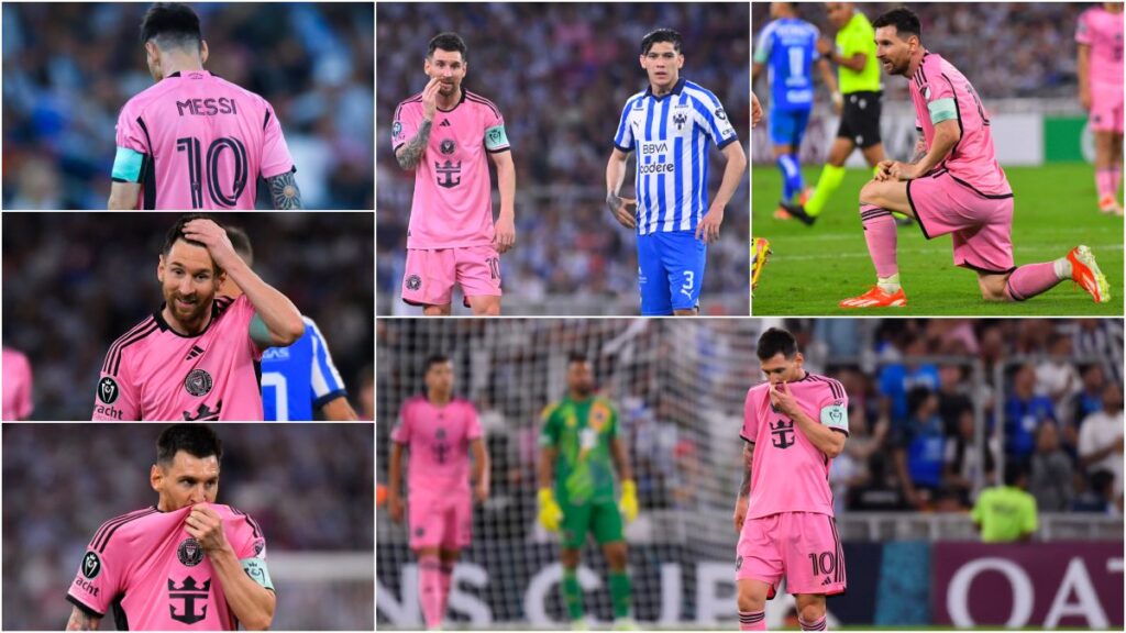 Leo Messi, con cara larga en Monterrey