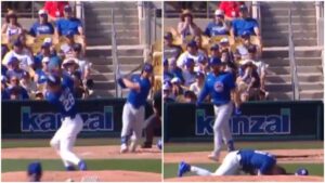 Bobby Miller de Dodgers se lleva terrible golpe en la cabeza en el Spring Training