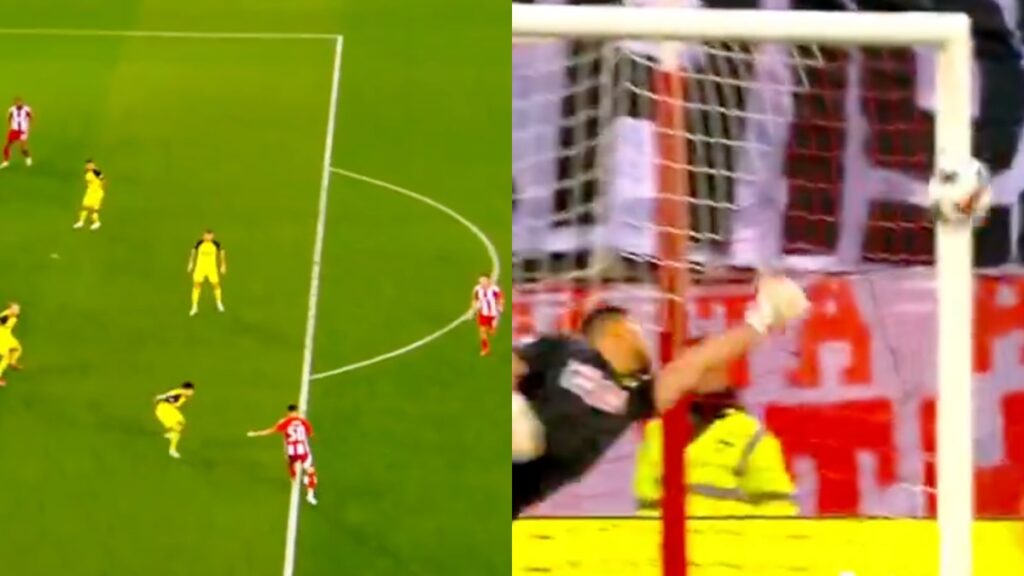 Palma y su primer gol con el Olympiacos de Grecia
