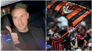 Santiago Giménez arriba a Italia y comienza a sentir el cariño de la afición del Milan