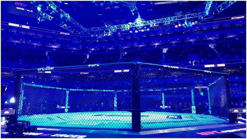 Así luce el impresionante octágono de UFC | Crédito: Alfredo Bush