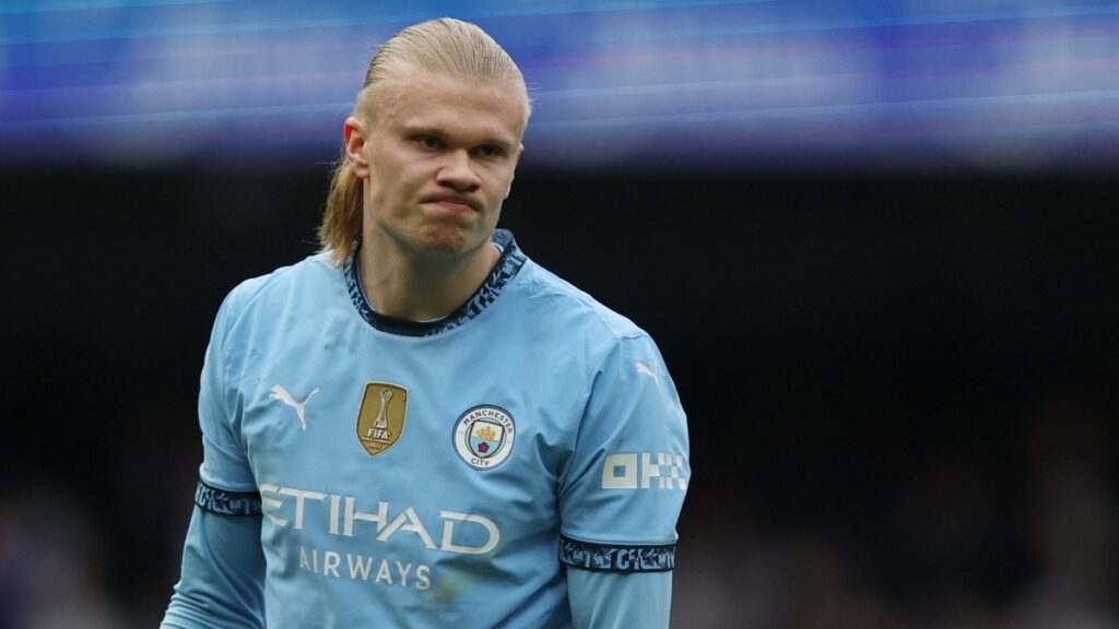 Erling Haaland en partido del Manchester City