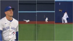 ¡La jugada del año! Daulton Varsho regala una impresionante atrapada de espaldas con los Blue Jays… al mexicano Jarren Durán