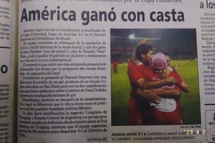 Titular de la prensa local tras la victoria de América.