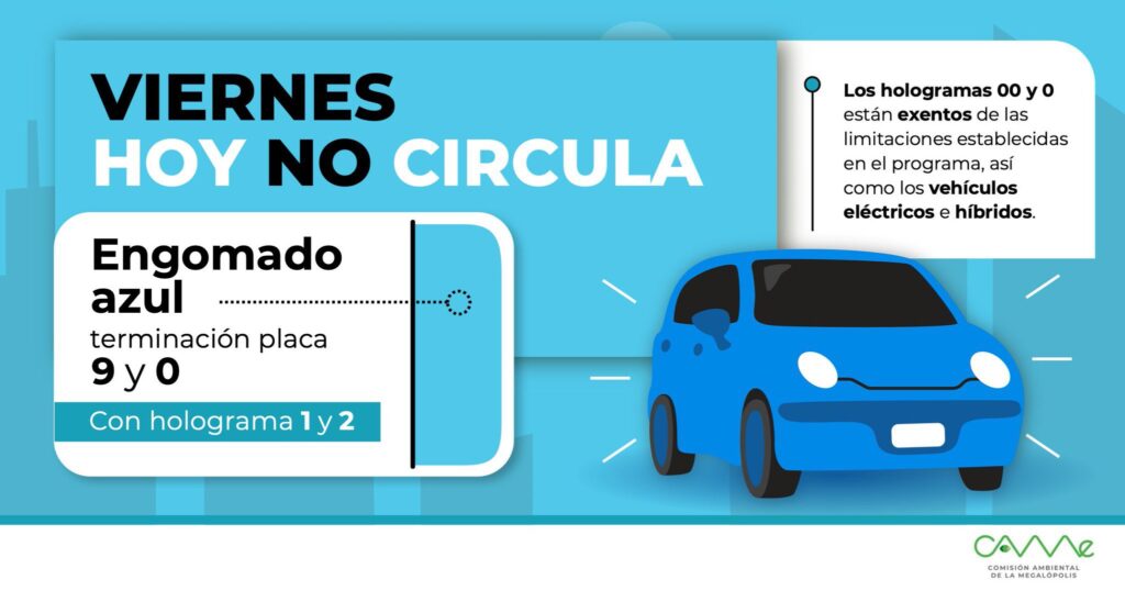 Quiénes no circulan los viernes en CDMX