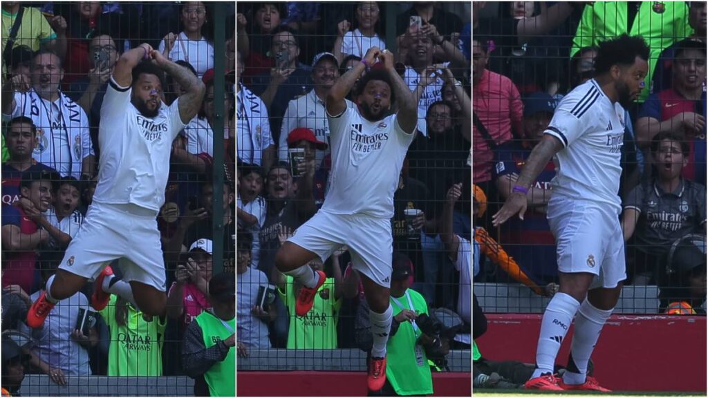 Marcelo marcó el segundo gol del Real Madrid y lo festejó al puro estilo del Comandante, Cristiano Ronaldo.
