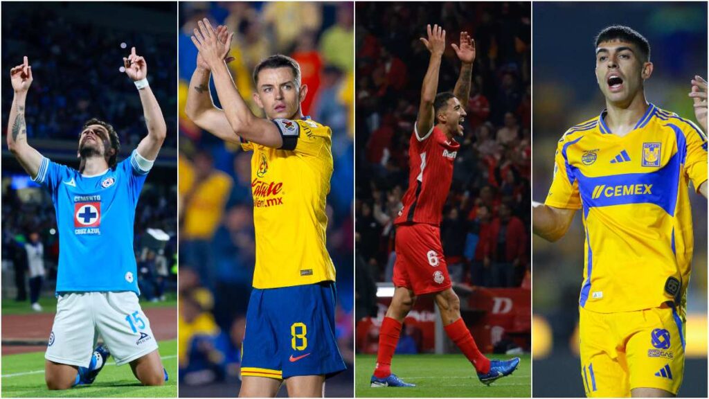 Toluca, América, Cruz Azul y Tigres en semifinales